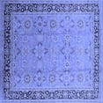 thumbnail image 1 of Ahgly Company Machine Washable Indoor Square Oriental Blue Industrial Area Rugs, 5' Square, 1 of 4