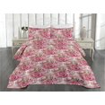 thumbnail image 2 of Ambesonne Watercolor Floral Quilted Bedspread Set 3 Pcs, Greenery Leaves, Queen, Rose Pistachio Green, 2 of 4
