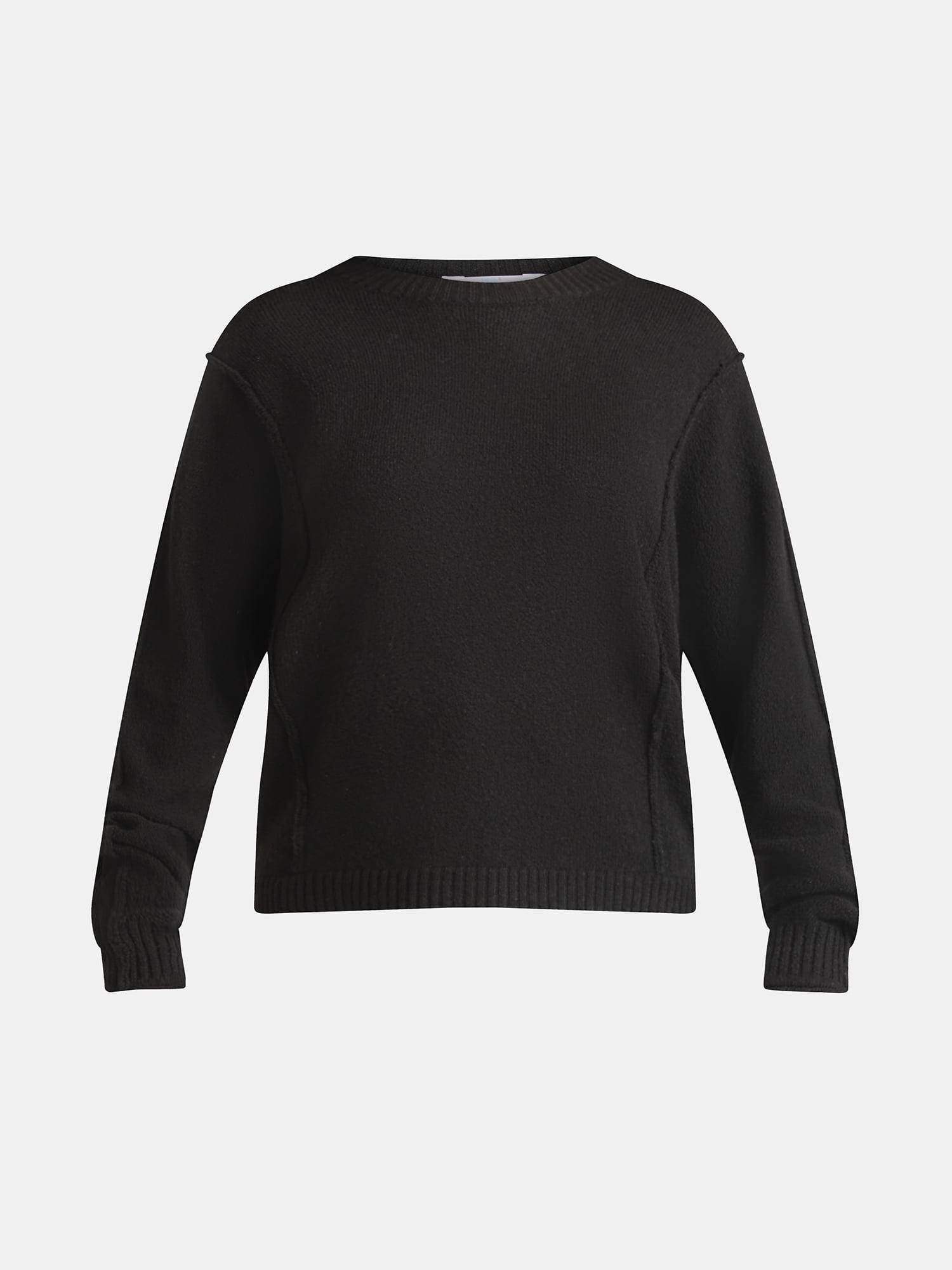Time and Tru Women's Seamed Sweater with Long Sleeves, Midweight, Sizes XS-XXXL