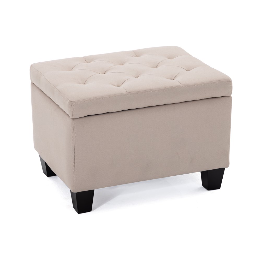 BELLEZE Modern Tufted Storage Ottoman Lift Top Rectangle Footstool