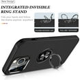 thumbnail image 6 of Case for iPhone 15 Pro Max, 360 Degree Rotation Magnetic Metal Finger Ring Holder Kickstand Magnet Car Mount Holder Inner Silicone with Camera Protection Glossy Anti-Drop Hard Cover - Black, 6 of 16