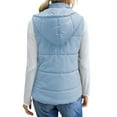 thumbnail image 6 of Fuzzy Sleeveless Vests for Women Zip Mock Neck Puffer Vests No Hood Warm Comfy Outerwear with Pockets, 6 of 8