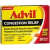 Advil Congestion Relief, Non Drowsy - 10 Coated Tablets, Pack of 2
