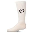 thumbnail image 4 of MeMoi Girls "Open Heart" Ribbed Cotton-Rich Novelty Knee High Sock - Girls - Female, 4, White, 4 of 10