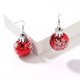 thumbnail image 4 of RV Pendientes de plata de Navidad - Pendientes de plata con bolas navideñas rojas brillantes y copos de nieve blancos brillar  Electrónica, 4 of 5