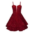 thumbnail image 4 of Women's Sequined Short Homecoming Suspender Sexy Dress Shiny Sweet Prom Party Evening Dress, 4 of 7