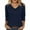 Blue, variant on Hrsba Womens 3/4 Sleeve V Neck Top Shirt Solid Color Loose Casual Blouse for Fall Winter Daily Wear