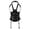 Black, variant on EYNMVR Women's Leather Underbust Cupless Buckle Zipper Corset Bustier