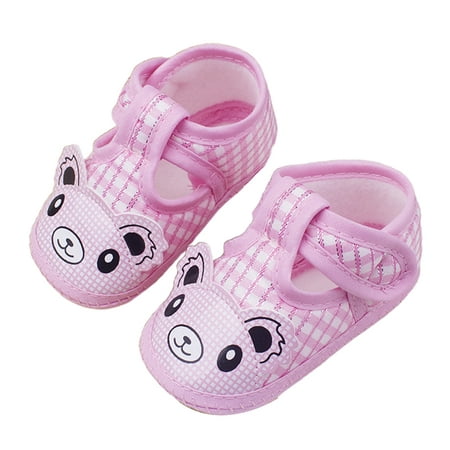 

Baby Boys Girls Walking Infant Shoes Cute Cartoon Toddler Shoes Non-Slip Babies Toddlers Cartoon Bear Breathable Anti-slip Soft Sole Flat Shoes