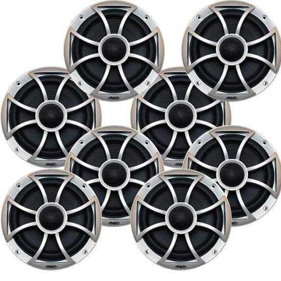 Wet Sounds Bundle: Four pairs of XS 65i Series Black cone Silver Grill 6.5" Speakers - 60 Watts RMS Each
