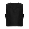 thumbnail image 2 of Manyakai Kids Cowboy Cowgirl Costume Vest Halloween Carnival Sleeveless Open Front Tassel Waistcoat Black 12, 2 of 5