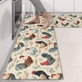 thumbnail image 2 of Kitchen Rugs Sets Of 2,Beige Chicken Floral Pattern Anti Fatigue Kitchen Mat Rugs Non Slip Washable,Decorative Kitchen Floor Mats for Kitchen,Sink,Laundry,17"X47", 2 of 5