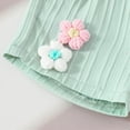 thumbnail image 5 of Toddler Baby Girl Outfits 3D Flower Ruffle Smocked Tunic Top Shorts Set Cotton Linen Outfit 2Pcs Shorts Set Kaprioy Baby Girl Outfits 18 24 Months 2T 3T 4T, 5 of 8