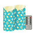 thumbnail image 2 of Swimming Ring Parasol Pattern Flameless Candles 2 PCS with Remote Realistic Moving Flame LED Tapered Pillar Set for Home Decor, 2 of 7