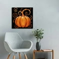 thumbnail image 5 of Fenyluxe Swirls Pumpkin Print on Canvas Halloween Wall Art Decor Ready to Hang - Home Room Art 16x16in, 5 of 6