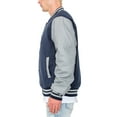 thumbnail image 3 of Victorious Men's Essential Melton Varsity Jacket Navy/Grey JK5073 Small, 3 of 4