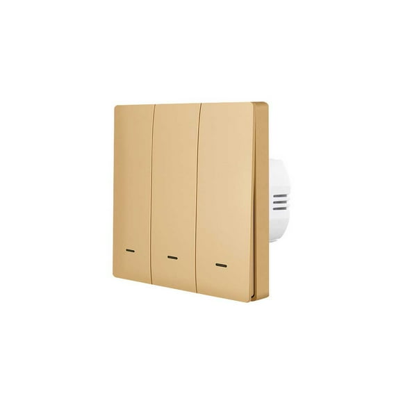 Sidaley Interruptor inteligente para sala de estar y dormitorio, lámpara de luz con Control remoto, enlace de escena, controlador de botón Videojuegos y accesorios champán 3 elementos