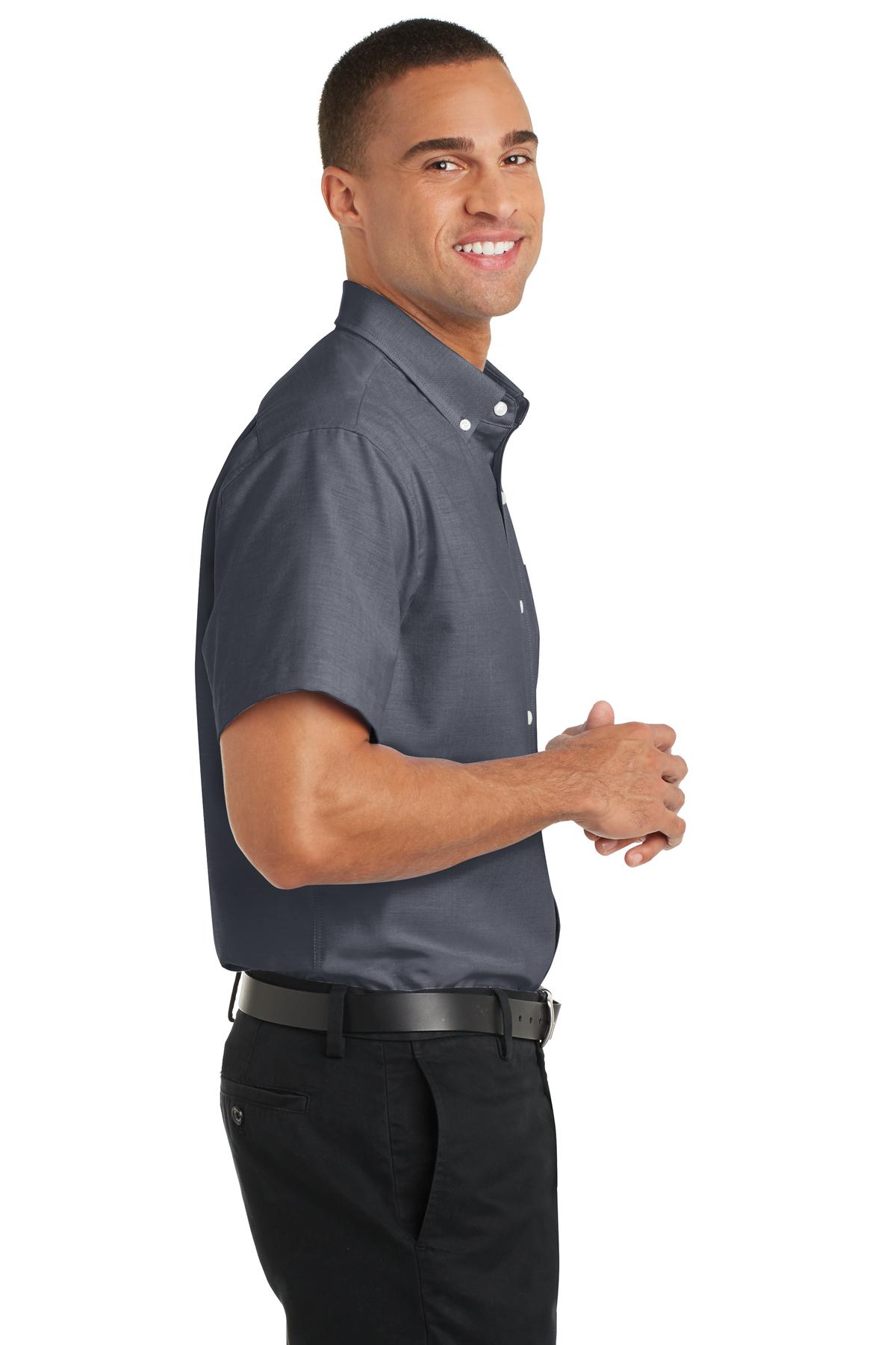 Port Authority Short Sleeve SuperPro Oxford Shirt-2XL (Black) - image 3 of 6