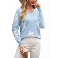 thumbnail image 4 of Vividaire Women's Fall Sweaters Casual Floral Knit Long Sleeve Pullover Tops, 4 of 6