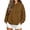 Brown, variant on Dgankt Women's Oversized Cropped Hooded Pullover Sweatshirt Long Sleeve Drop Shoulder with Kangaroo Pocket