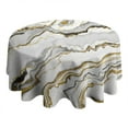thumbnail image 4 of Marble Gold Grey Round Table Cloth,Wrinkle Resistant Table Cover with Polyester,Waterproof Reusable Tablecloths for Easter Birthday Picnic Wedding (Round,60x60inch), 4 of 6
