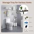 thumbnail image 5 of Toilet Tissue Roll Paper Holder Free Standing For Bathroom With storage Tray 2 poles, 5 of 14