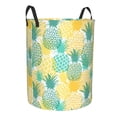thumbnail image 2 of Daiia Pineapples1 Round Laundry Basket with Handles Thickened Waterproof Circular hamper,Dirty Clothes Storage Basket for Bedroom,Bathroom,College Dorm-Small, 2 of 8
