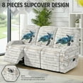 thumbnail image 2 of COEQINE Stretch Recliner Cover Universal 8 Pieces Recliner Sofa Cover Stay in Place 3 Seater Furniture Protector Home Decor for Pets, Dogs, Cats, Kids, Sea Turtle Wood Grain, 2 of 8