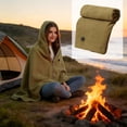 thumbnail image 6 of USB Heated Hoodie Blanket, Wearable Electric Heating Wrap with Attached Hood, Portable Fast Heating 15 Seconds Plush Throw for Office Home, Machine Washable USB Blanket Green, 6 of 7