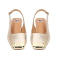 thumbnail image 2 of Ninety Union EMPRESS Low Metal Frame Heel Slingbacks, Gold, 10, 2 of 5