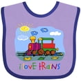 thumbnail image 3 of Inktastic I Love Trains Boys or Girls Baby Bib, 3 of 4