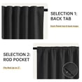 thumbnail image 2 of KoshiMe 100% Blackout Faux Linen Curtains, 52x96 Inches 2 Panels Set, Thermal Insulated Rod Pocket Privacy Curtain Panels for Living Room Bedroom, Black, 2 of 6