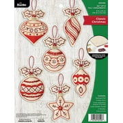 Bucilla Felt Applique Ornament Kit, Classic Christmas, Set of 6