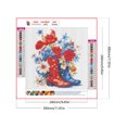 thumbnail image 2 of Pintura de diamante 5D DIY Kit de botas de flores con taladro redondo completo decoración del hogar 30x30cm, 2 of 9