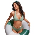 thumbnail image 3 of Top de Bikini CRZ YOGA con Nudo Frontal y Escote en V Verde XL, 3 of 4