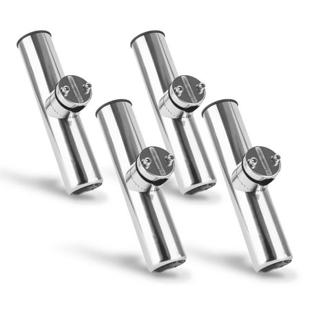 Five Oceans Clamp on Fishing Rod Holder for Rails 7/8 to 1 inch AISI316 Stainless Steel (4 Pack) FO4499-M4