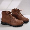 thumbnail image 4 of Yellow Women Comfortable Winter Boots With Front Lace Up And Flat Sole For Casual, 4 of 9