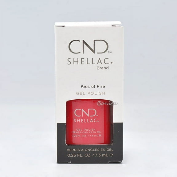 ($15.95 Value) CND Shellac Gel Nail Polish, Kiss of Fire, 0.25 Fl Oz