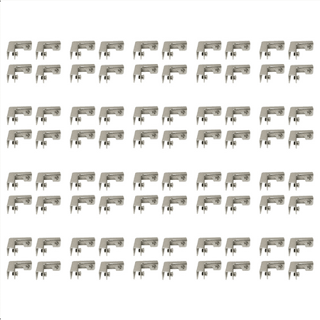 

80Pcs L Type Glass Fixing Clip 2 Way Glass Connectors for 6-10Mm Furniture Hardware Glass Accessories