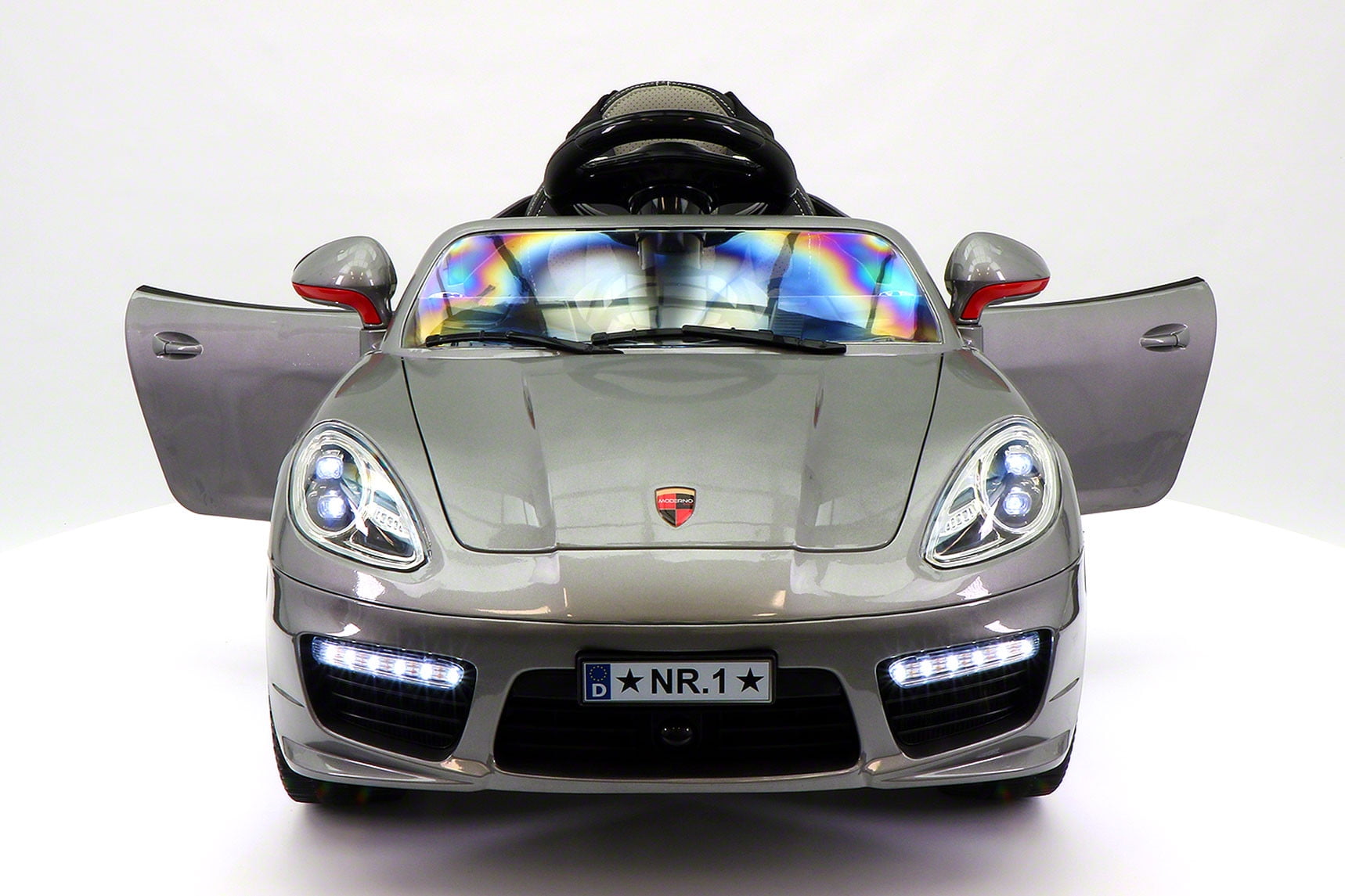 Kid Roadster 12v Kids Electric Ride On Car With R C Paal Kid Roadster 12v Kids Electric Ride On Car With R C Paal Remote Gray Metallic
