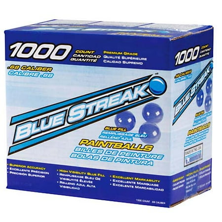Blue Streak 1000-Count .68 Caliber Blue Paintballs