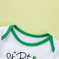 thumbnail image 5 of GYRATEDREAM Newborn Baby Girl My 1st St. Patrick's Day Outfit Infant Short Sleeve Letter Print Tutu Romper Dress Headband Shoe 3Pcs Set for 0-24M, 5 of 6