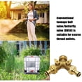thumbnail image 2 of Distribuidor en Y Distribuidor de agua de latón de 3/4 pulgadas, distribuidor de conexión de agua de 2 vías Accesorios de tanque IBC, grifo de salida IBC para tope de agua para dos mangueras JFHHH pequeña, 2 of 5