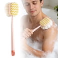 thumbnail image 2 of zhangmingg Long Handle Function Bath and Back Scrubber with Loofah for Cleaning and Exfoliation, 2 of 4