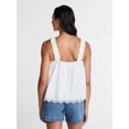 thumbnail image 4 of Time and Tru Women’s Eyelet Trim Cotton Tank Top, Sizes XS-XXXL, 4 of 6