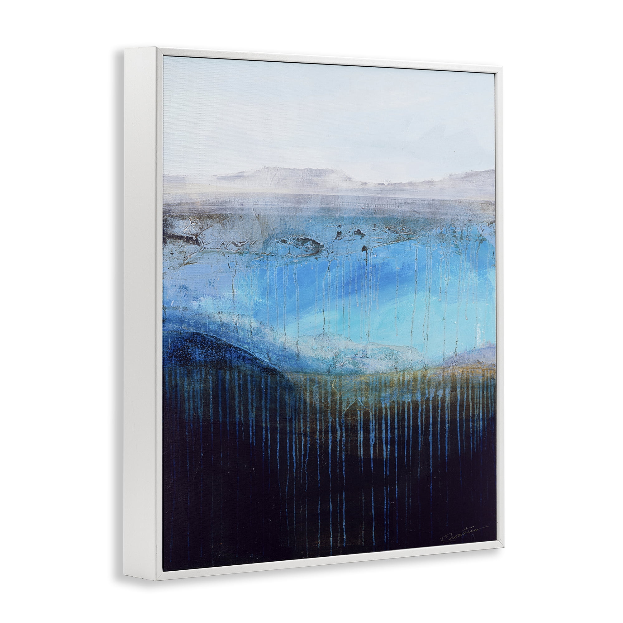 Stupell Industries Intense Abstract Landscape Abstract Painting White Framed Art Print Wall Art, 11 x 14