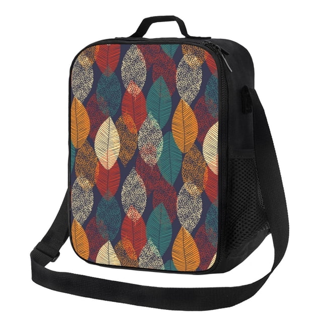 Balery Autumn Leaves Caja de Almuerzo y Bolsa de Almuerzo para Hombres y Mujeres, Bolsa de Almuerzo Reutilizable con Gran Capacidad, Bolsa de Almuerzo Aislada