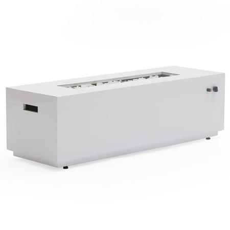 MoDRN Glam White 60" Rectangle Gas Fire Pit - Walmart.com