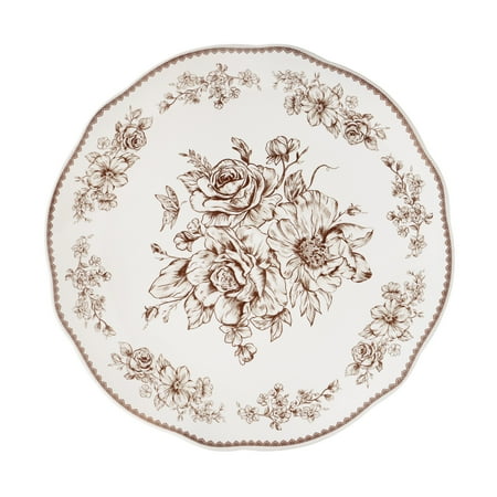 The Pioneer Woman Agatha 12-Piece Stoneware Dinnerware Set, Brown