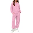 thumbnail image 4 of Kids 2-Piece Tracksuit Full Zip Hoodie and Jogger Pants Set Warm Fleece Athletic Outfit for Boys Girls (Ages 2-14 Years) School Daily Wear, 4 of 6
